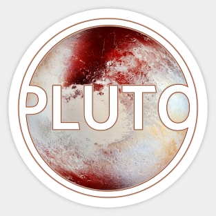 "Planet" Pluto with lettering gift space idea Sticker